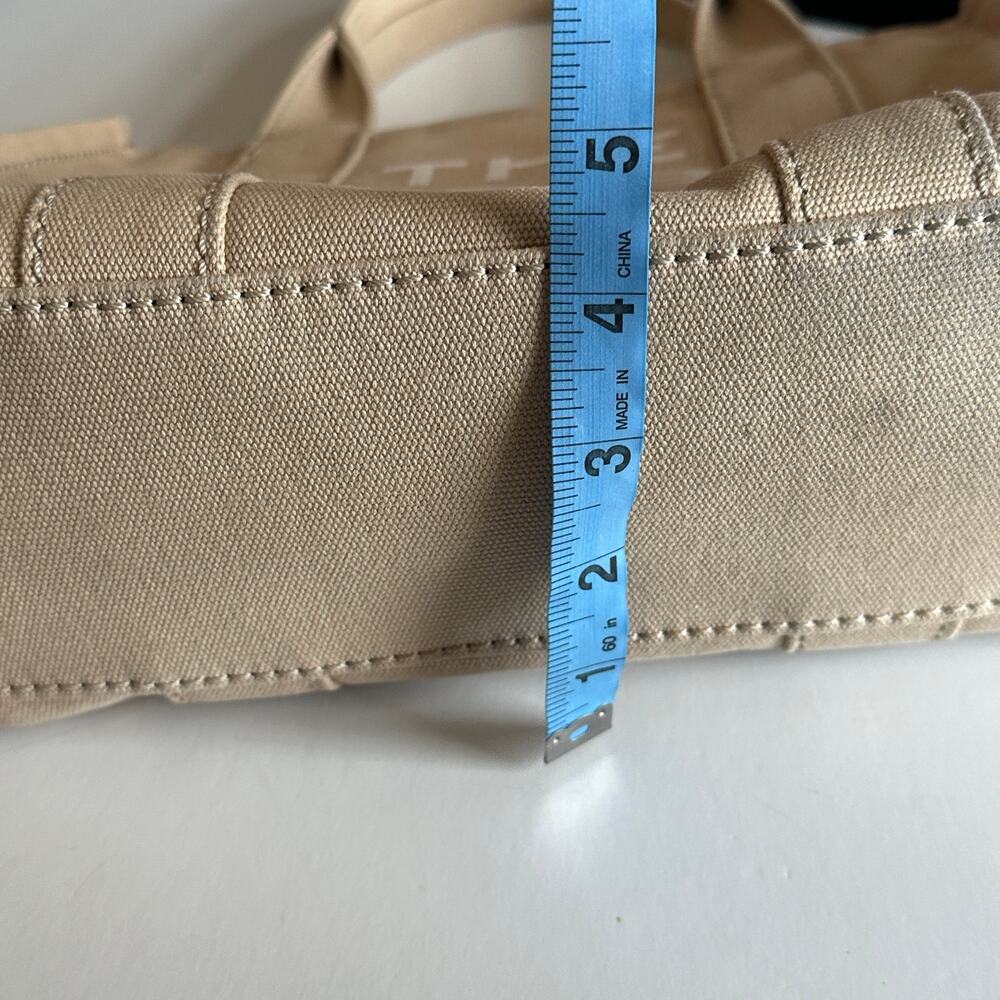 Marc Jacobs The Tote Bag Mini Womens Tan Cotton Canvas Crossbody Purse - Picture 11 of 12